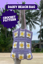 Load image into Gallery viewer, Crochet Pattern for Daisy Flower Beach Bag-Crafting Patterns-EKA