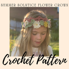 Load image into Gallery viewer, Summer Solstice Flower Crown Crochet Pattern-Crafting Patterns & Molds-EKA