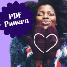 Load image into Gallery viewer, Make Your Own Heart Mittens On A String - PDF Crochet Pattern-Crafting Patterns-EKA