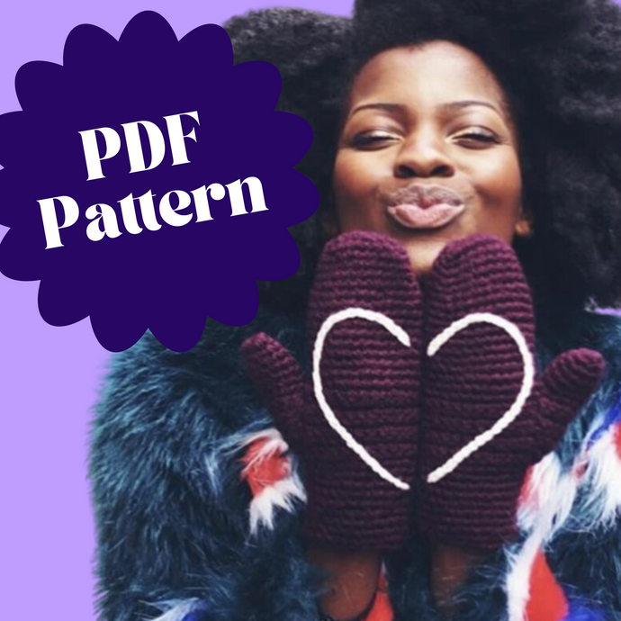 Make Your Own Heart Mittens On A String - PDF Crochet Pattern-Crafting Patterns-EKA