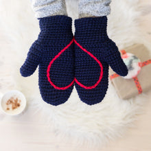 Load image into Gallery viewer, Make Your Own Heart Mittens On A String - PDF Crochet Pattern-Crafting Patterns-EKA