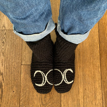 Load image into Gallery viewer, Hecate Triple Moon Goddess Slipper Socks-Slipper Socks-EKA