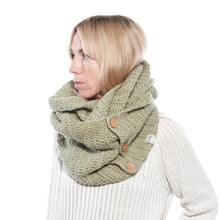 Load image into Gallery viewer, Chunky Infinity Scarf With Buttons-Scarves-EKA