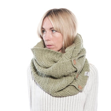 Load image into Gallery viewer, Chunky Infinity Scarf With Buttons-Scarves-EKA