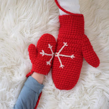 Load image into Gallery viewer, Snowflake Mittens - Adult, Child and Baby.-Mittens-EKA
