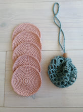 Load image into Gallery viewer, Organic Cotton Face Scrubbies With Wash Bag-Face Scrubbie Set-EKA
