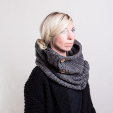 Load image into Gallery viewer, Chunky Infinity Scarf With Buttons-Scarves-EKA