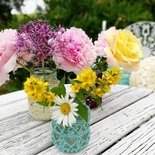 Load image into Gallery viewer, Organic Cotton Lace Covered Jar, Vase and Lantern-Lace Covered Vase-EKA