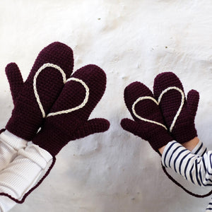 Daddy And Me Matching Heart Mittens-Mittens-EKA