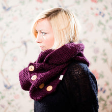 Load image into Gallery viewer, Chunky Infinity Scarf With Buttons-Scarves-EKA