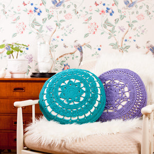 Organic Cotton Crocheted Cushion-Cushions-EKA