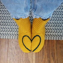 Load image into Gallery viewer, Slipper Socks With Love Heart - Adult-Slipper Socks-EKA