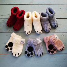 Load image into Gallery viewer, Newborn Paw Bootie And Mitten Set-Baby Booties-EKA