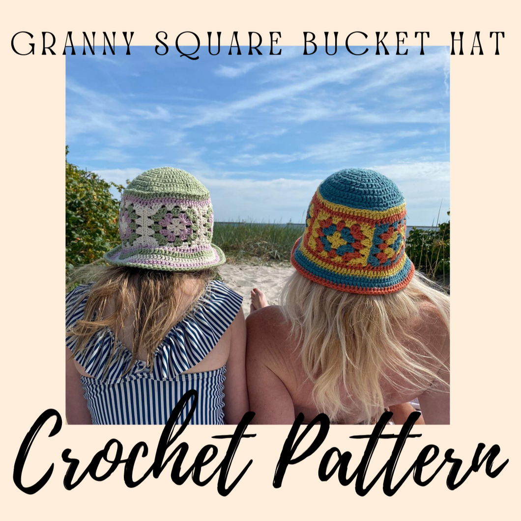 Granny Square Summer Bucket Hat PDF Pattern Download-Crafting Patterns & Molds-EKA