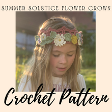 Load image into Gallery viewer, Summer Solstice Flower Crown Crochet Pattern-Crafting Patterns &amp; Molds-EKA
