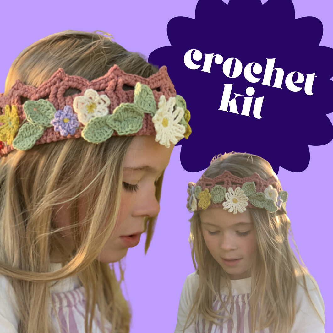 DIY Craft Kit - Summer Solstice Flower Crocheted Crown-Crafting Patterns-EKA