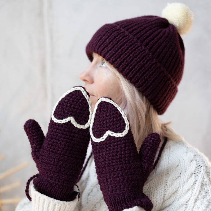 Adult Heart Tipped Mittens-Mittens-EKA