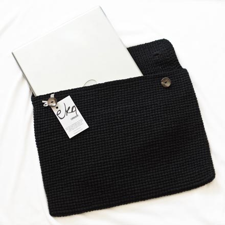 Crocheted Laptop Case - Organic Cotton-Tech Covers-EKA