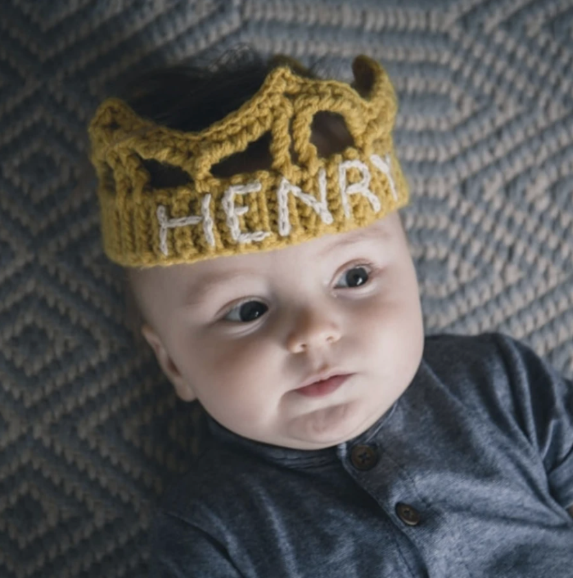 Personalised Crocheted Crown - Baby, Child, Adult-Baby & Toddler-EKA