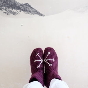 Slipper Socks With Snowflake Design-Slipper Socks-EKA