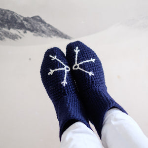 Slipper Socks With Snowflake Design-Slipper Socks-EKA