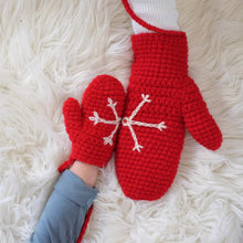 Load image into Gallery viewer, Snowflake Mittens - Adult, Child and Baby.-Mittens-EKA
