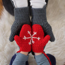 Load image into Gallery viewer, Snowflake Mittens - Adult, Child and Baby.-Mittens-EKA
