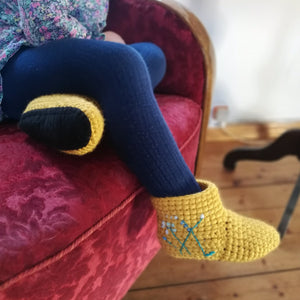Booties With Embroidered Flowers - baby and child-Baby Booties-EKA