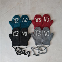 Load image into Gallery viewer, YES NO Mittens Handmade - Adult Size-Mittens-EKA
