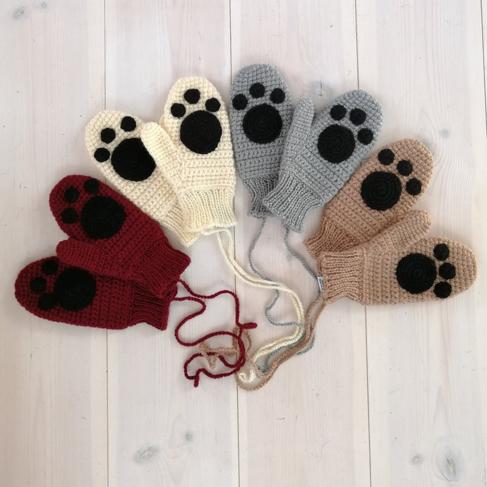 Child's Paw Print Mittens-Mittens-EKA