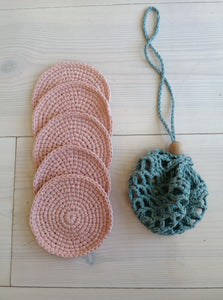 Organic Cotton Face Scrubbies With Wash Bag-Face Scrubbie Set-EKA