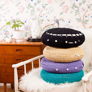 Organic Cotton Crocheted Cushion-Cushions-EKA