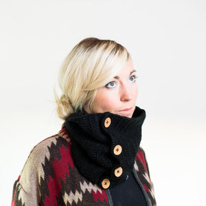 Acrylic Cowl Scarf With Buttons-Scarves-EKA