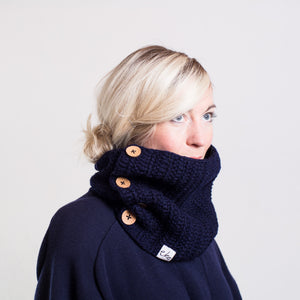 Acrylic Cowl Scarf With Buttons-Scarves-EKA
