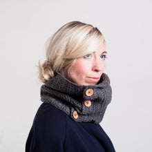 Load image into Gallery viewer, Acrylic Cowl Scarf With Buttons-Scarves-EKA
