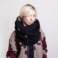 Load image into Gallery viewer, Chunky Infinity Scarf With Buttons-Scarves-EKA

