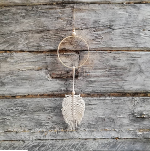 Macrame Feather Dreamcatcher-Wall Hangings-EKA