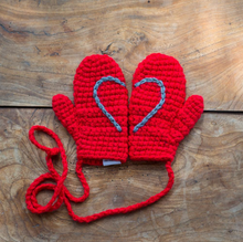 Load image into Gallery viewer, Hidden Heart Mittens - Baby and Child-Mittens-EKA
