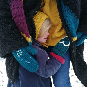 Embroidered Wild Flower Mittens-Mittens-EKA