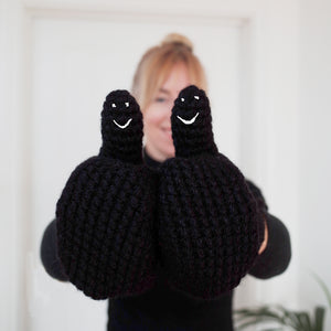 Smiley Face Mittens - Adult-Mittens-EKA