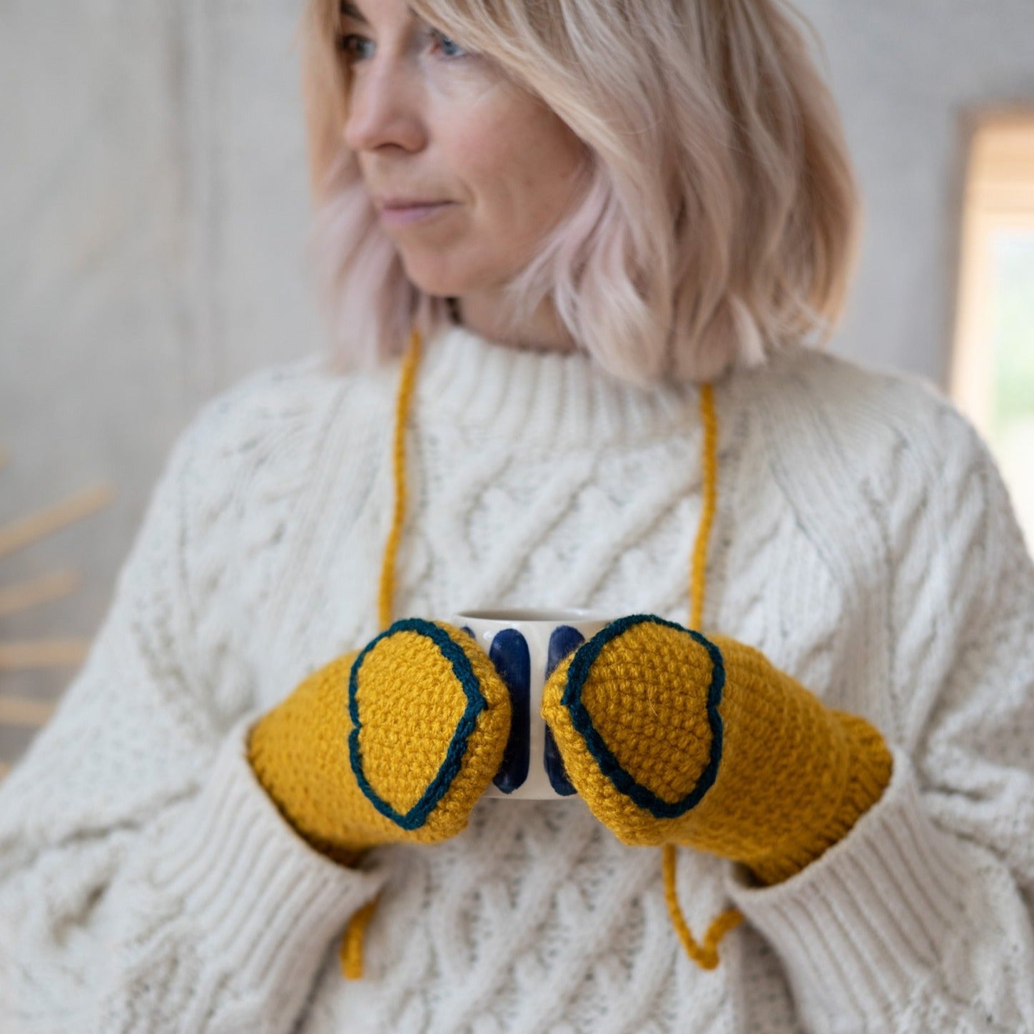Translucent Mittens Heartstring Adult Heart Tipped Mittens | EKA