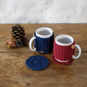 Organic Cotton Mug, Cosy And Coaster Set-Mug Cosies-EKA