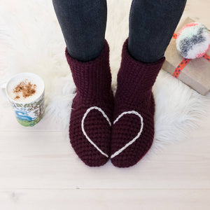 Slipper Socks With Love Heart - Adult-Slipper Socks-EKA