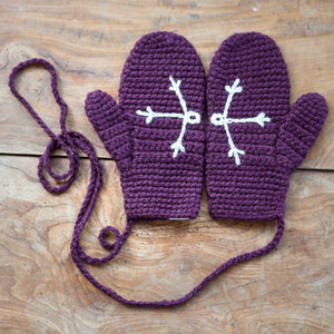 Snowflake Mittens - Adult, Child and Baby.-Mittens-EKA
