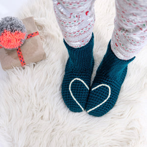 Slipper Socks With Love Heart - Adult-Slipper Socks-EKA