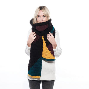 Pixelated Colour Block Scarf-Scarves-EKA