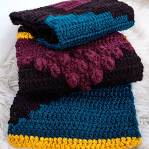 Pixelated Colour Block Scarf-Scarves-EKA