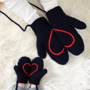 Daddy And Me Matching Heart Mittens-Mittens-EKA