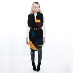 Pixelated Colour Block Scarf-Scarves-EKA