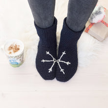 Load image into Gallery viewer, Slipper Socks With Snowflake Design-Slipper Socks-EKA
